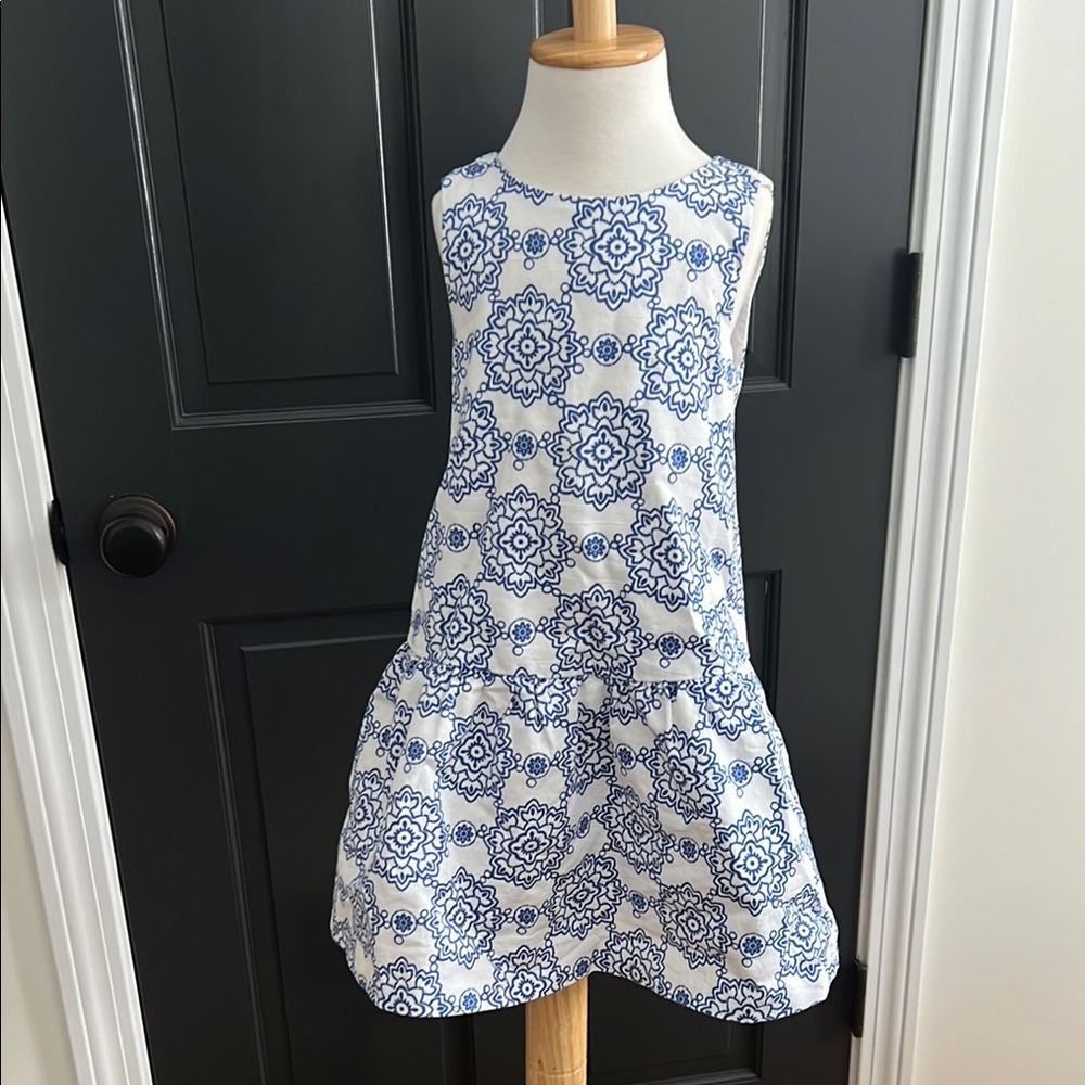 EUC Janie and Jack Blue and White A-line Halter Dress